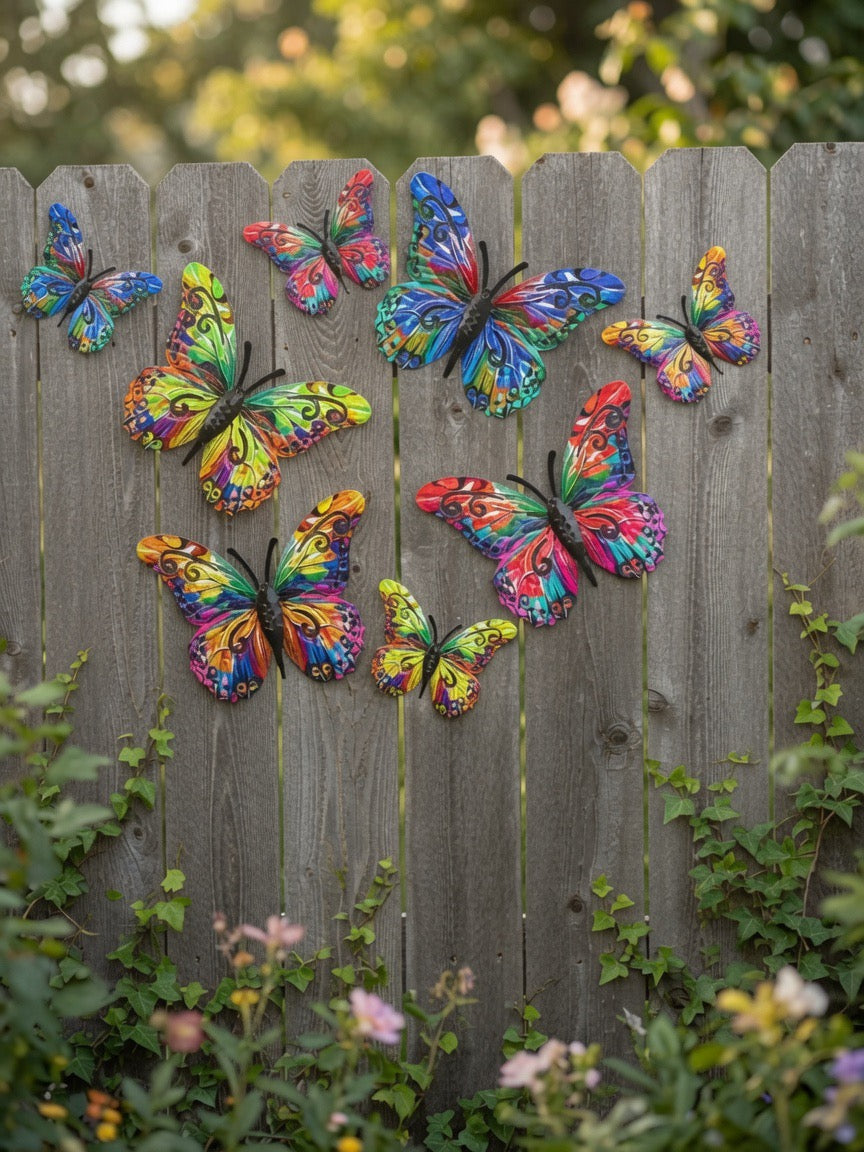 8 Piece Metal Butterfly Bundle (4 Large + 4 Medium)