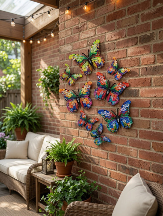 8 Piece Metal Butterfly Bundle (4 Large + 4 Medium)