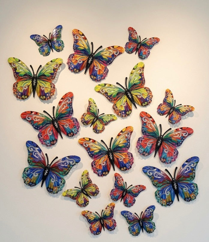 16 Piece Metal Butterfly Bundle (8 Large + 8 Medium)