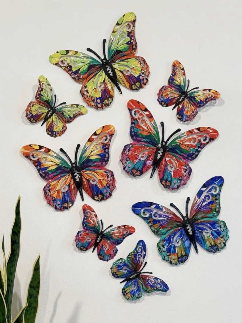 8 Piece Metal Butterfly Bundle (4 Large + 4 Medium)