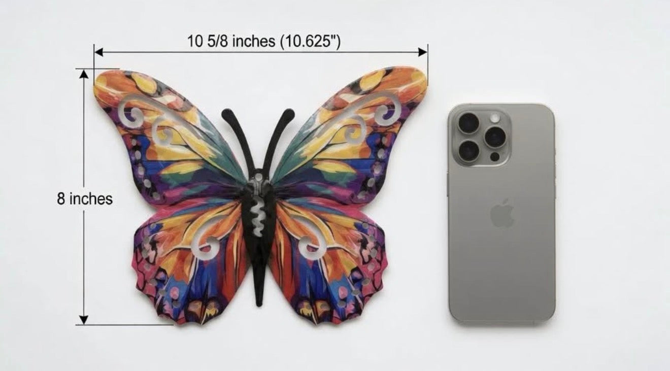 8 Piece Metal Butterfly Bundle (4 Large + 4 Medium)